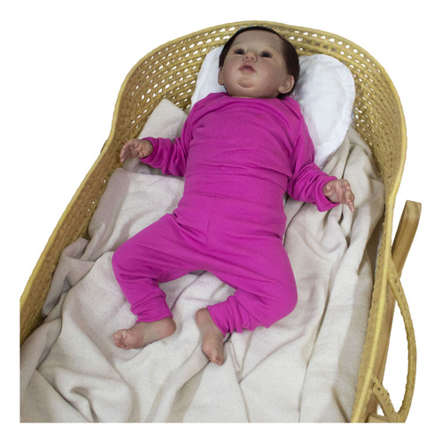 Conjunto Para Bebê Reborn Rn Canelado Algodão Look Delicado