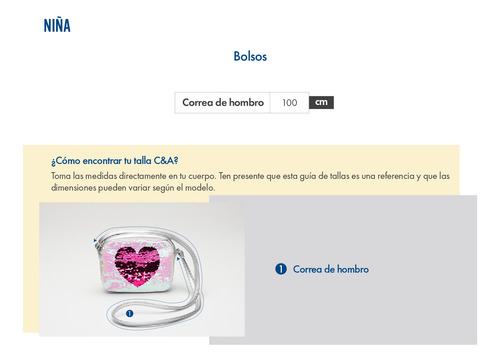 Imagen 6 de 6 de Bolso Crossbody Lentejuelas Y Orejas De Niña C&a (3022863)