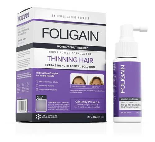 Foligain Fórmula Triple Acción Para Mujeres 10% Trioxidil