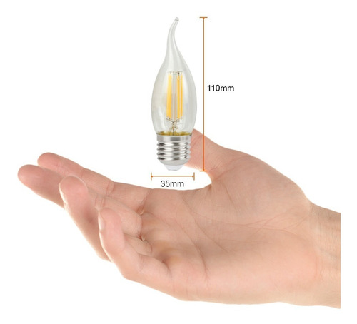 Imagen 4 de 4 de Bombillo Led Transparente, 4,5w, Atenuable Luz Cálida