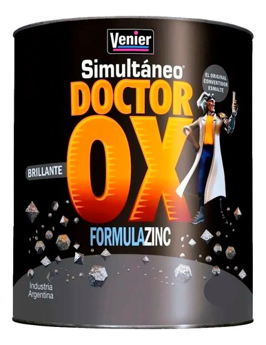 Esmalte Doctor Ox Brillante Simultaneo 1 Lts Venier Colores Color Gris Espacial