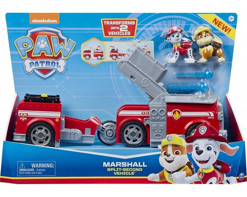 Vehiculo Paw Patrol 2 En 1 Con Lanzador Y 2 Figs ELG 16789