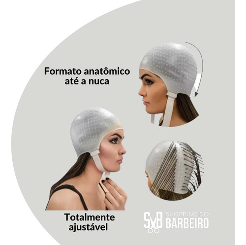 Touca Silicone Cabelo Mechas Luzes Reflexo Peluqueiro Dompel