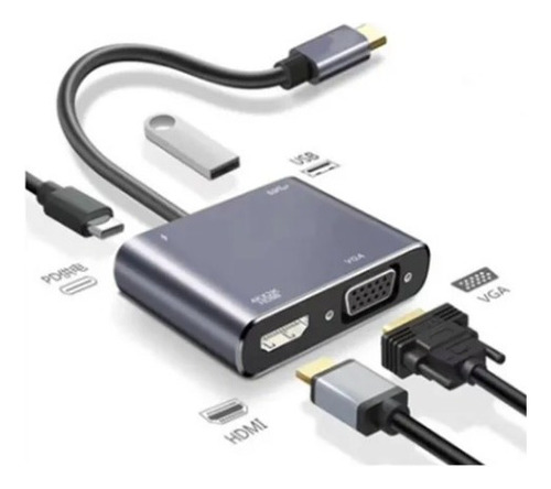 Adaptador Convertidor De Concentrador Usb C A Hdmi 4k Usb 3.