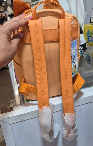 Bolso Minimochila Bingo Original Bluey Backpack Niños Dama Naranja Liso Liso Naranja