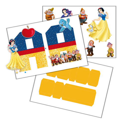 Kit Imprimible Letras 3d Editables Blancanieves