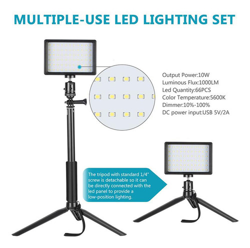 2pcs Regulable 5600k Usb Luz De VĂdeo Led Para Video De
