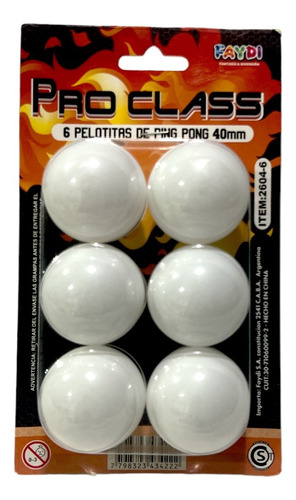 Pelota De Ping Pong En Blister Competicion Pro Class 40 Mm !
