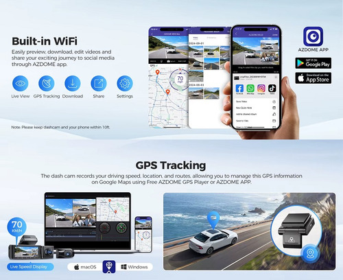 Câmera Veicular 4k M550 Pro Gps Wifi Dashcam App Uber 99