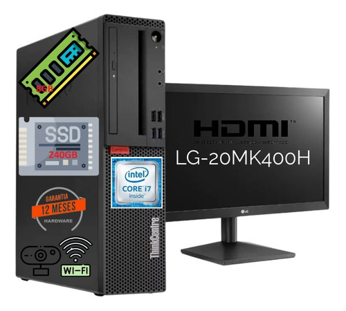 Cpu+mon 20  Lenovom710s I7-67008gb240gbssd Factur12mesgarant (Reacondicionado)