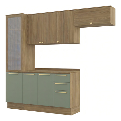 Cozinha Completa 4 Peças Kappesberg Nogueira/verde - Cb906