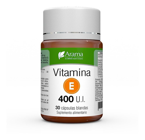 Vitamina E 30 Capsulas Blandas 400 Mg Arama
