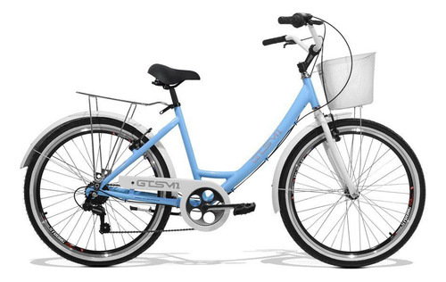 Bicicleta Feminina Gts Aro 26 Câmbio Gts 7v Ks Retrô Cl Cor Azul-claro Tamanho do quadro Único