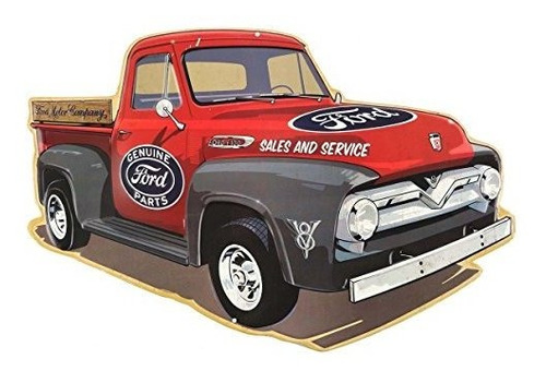 Señales - Open Road Brands Ford Red Vintage Pick Up Truck Em