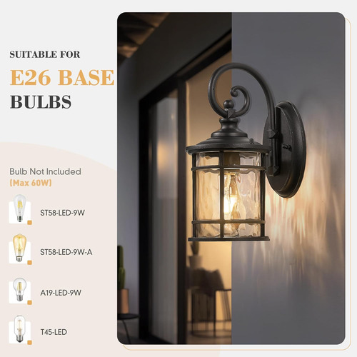 Linterna De Pared Moderna Para Exteriores Eml Iviar Xe229bwg