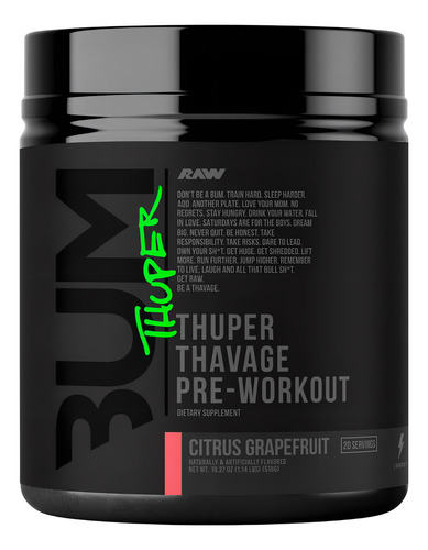 Cbum Thuper Thavage Pre Entreno Citrus Grapefruit 20 Serv