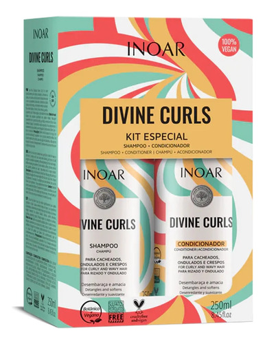 Pack Shampoo + Acondicionador Para Rizos Inoar Divine Curls