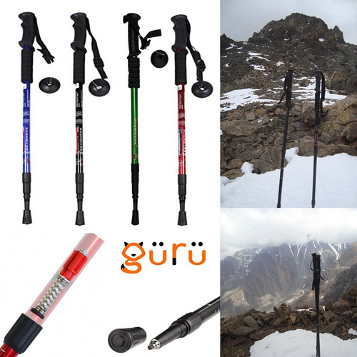 Bastón Trekking 4 Tramos Anti-shock Mango Recto X Juego