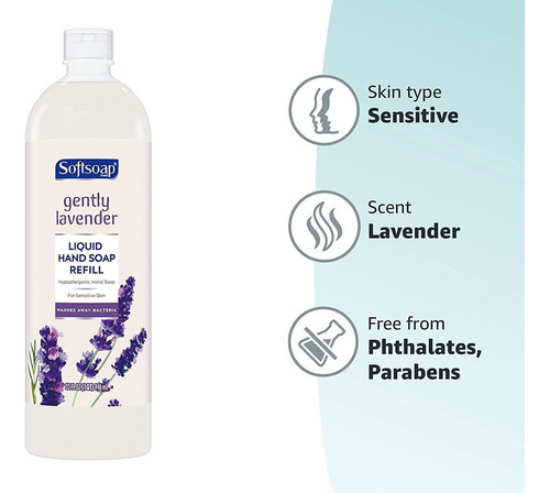 Jabón De Manos De Softsoap Hipoalergénico Suavemente Lavanda