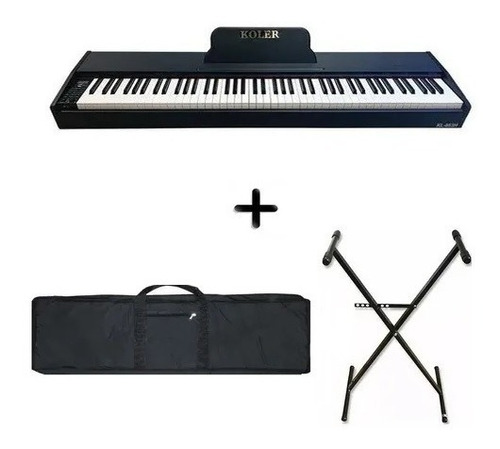 Combo Piano Digital 88 Teclas Koler Kp883s + Funda Y Soporte