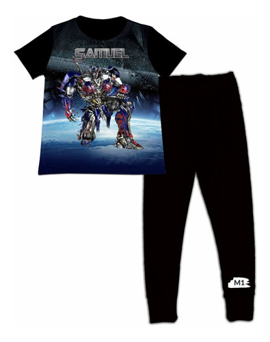 Pijama Niño Manga Corta Transformers Algodon