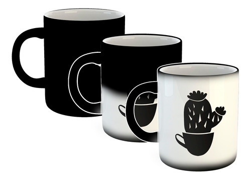 Taza Magica Cactus En Una Taza Vector