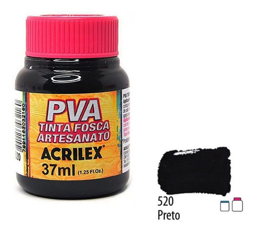 Kit C/ 6 Tintas Pva Fosca P/ Artesanato 37ml Acrilex