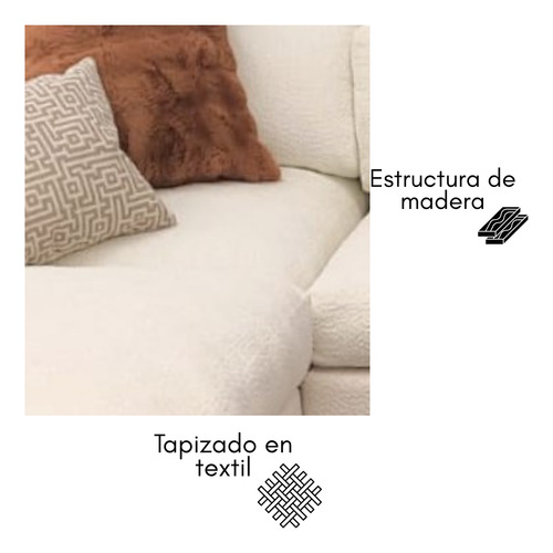 Sofá Modulo Esquinero Derecho Beige Elegante Sillón Cómodo