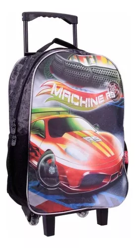 Kit Mochila Infantil Blaze Monster Machine Carro Rodinhas G