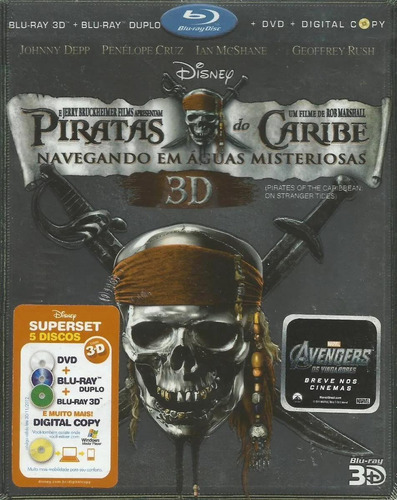 Piratas Do Caribe 4 Blu-ray 3d + 2d Duplo + Dvd ( 5 Discos )