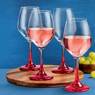 Set X4 Copas Cristar, Color Rojo