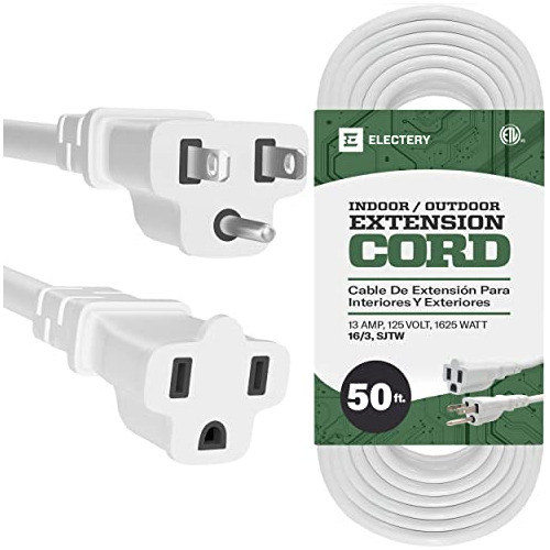 Cable De Extensión Para Interiores Y Exteriores, 50 Pies, Ca