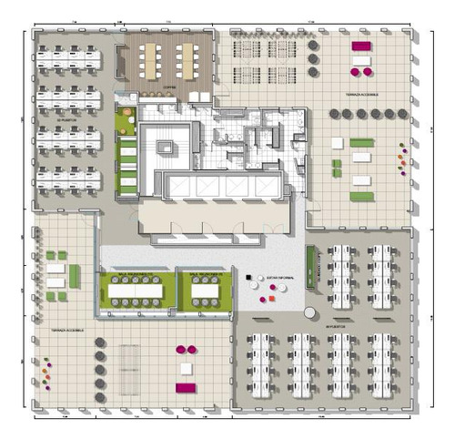 Oficina 580m² . 10 Cocheras. Amoblada Y Equipada. Torre Intecons.