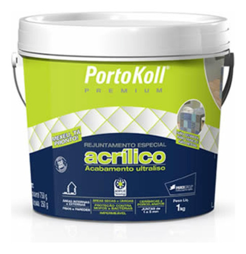 Rejunte Acrílico Premium Portokoll 1 Kg Caqui