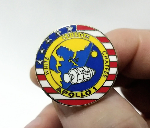 Pin Espacial, Metal Esmaltado, Insignia Misión Apollo 1