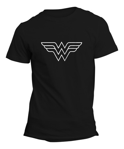 Playera Wonder Woman Logo 2 Blanco. Adulto Y Niño