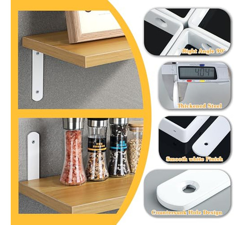 Soporte De Estante Flotante Blanco, Soporte De Pared L