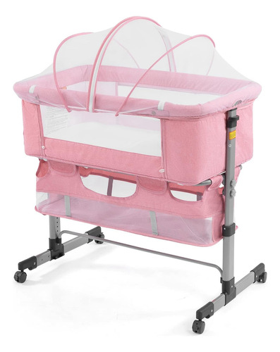 Cuna De Viaje 3 En 1 Rosa Con Mosquitera