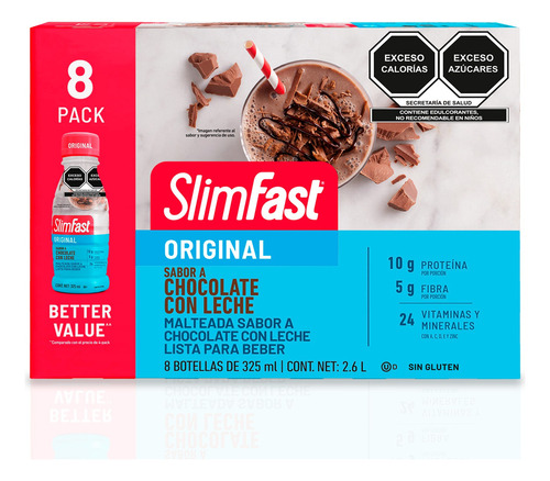 Slimfast Malteada Lista Para Beber | 8 Pack Chocolate