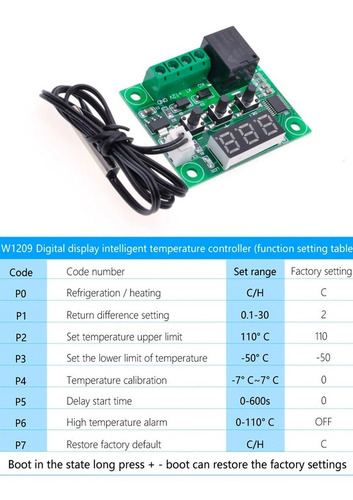 Imagen 7 de 7 de Termostato W120 Temperatura Interruptor Digital 12v+ Sensor