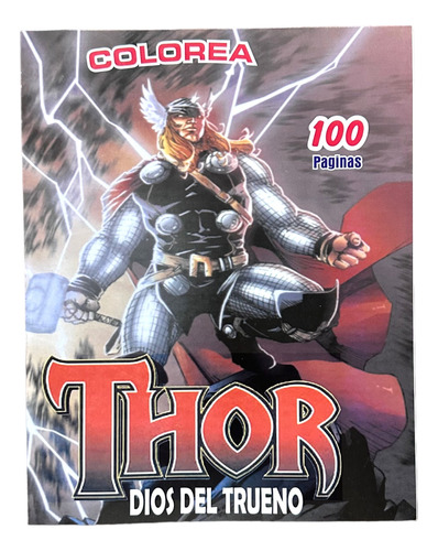 Libro Colorear Thor Pintar Para Niños 100 Paginas