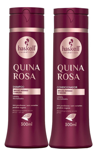  Kit Shampoo E Condicionador 300ml Haskell Quina Rosa
