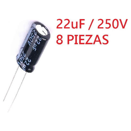 Pack De 8 Unidades Capacitor 22uf / 250v