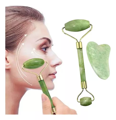 Set rodillo de jade y Gua Sha para masaje facial Tutti