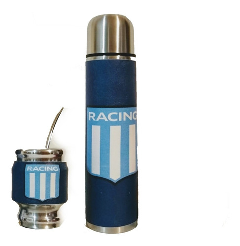 Set Matero Racing Club Termo 1 L Mate Madera Y Bombilla