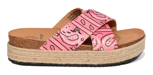 Sandalias Plataforma Rosada Estampada  2319216