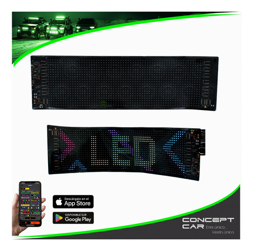 Panel Led Flexible Letrero Rgb Bluetooth Funciones 16x90cm