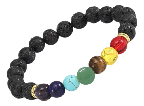 Pulsera 7 Chakras Original Piedras Naturales Volcanicas