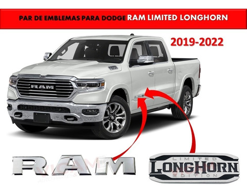 Par De Emblemas Ramlimited Longhorn 2019-2022