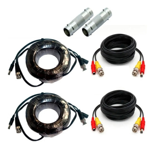 4 Cable Siames Coaxial 5 , 10 Mts  Para Camara Cctv Video Hd